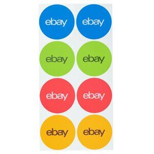 3” eBay Sticker 100 carton tags  Red Blue Green Yellow Self-adhesive sticker NEW